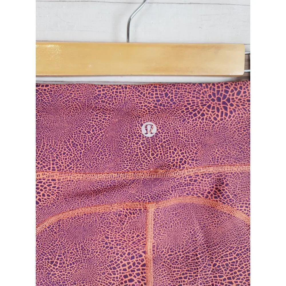 Lululemon Invigorate High-Rise Tight 25” in Crackle Orange, sz 6